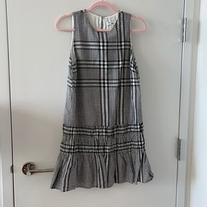 Waverly Grey Plad Ruffle Dress Size S